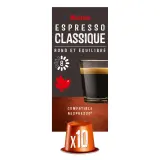 AUCHAN Capsules de café Espresso classico intensité 8 compatibles Nespresso