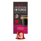 AUCHAN Capsules de café espresso intense intensité 10 compatibles Nespresso
