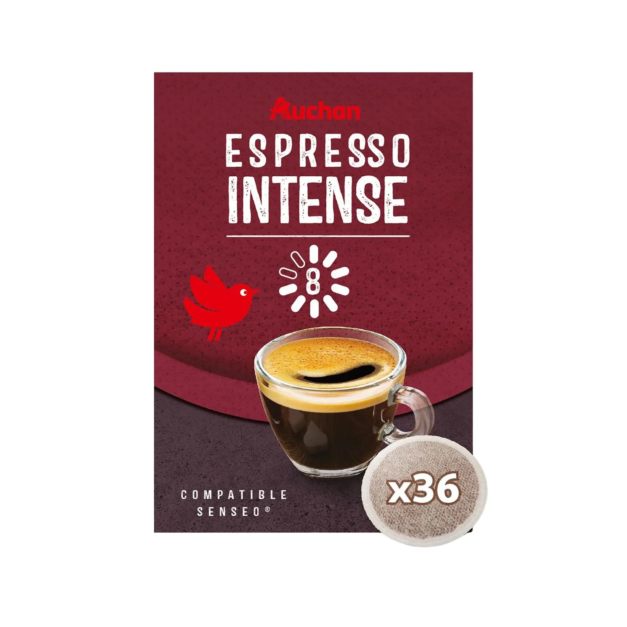 AUCHAN Dosettes de café espresso intense