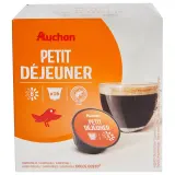 AUCHAN Capsules de café petit déjeuner compatibles Dolce Gusto