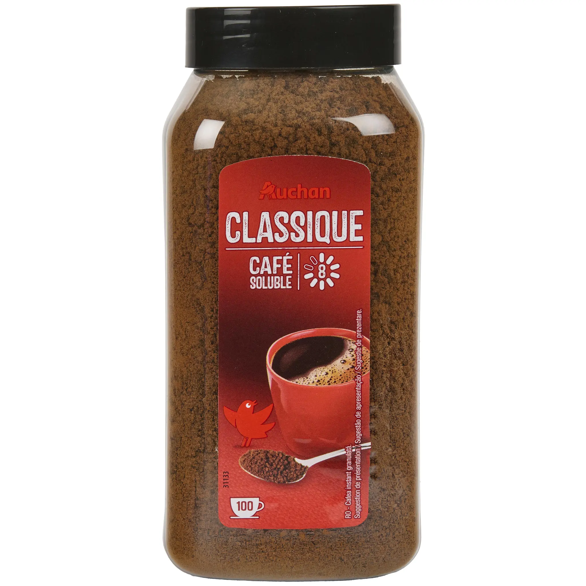 AUCHAN Café soluble classico intensité 8