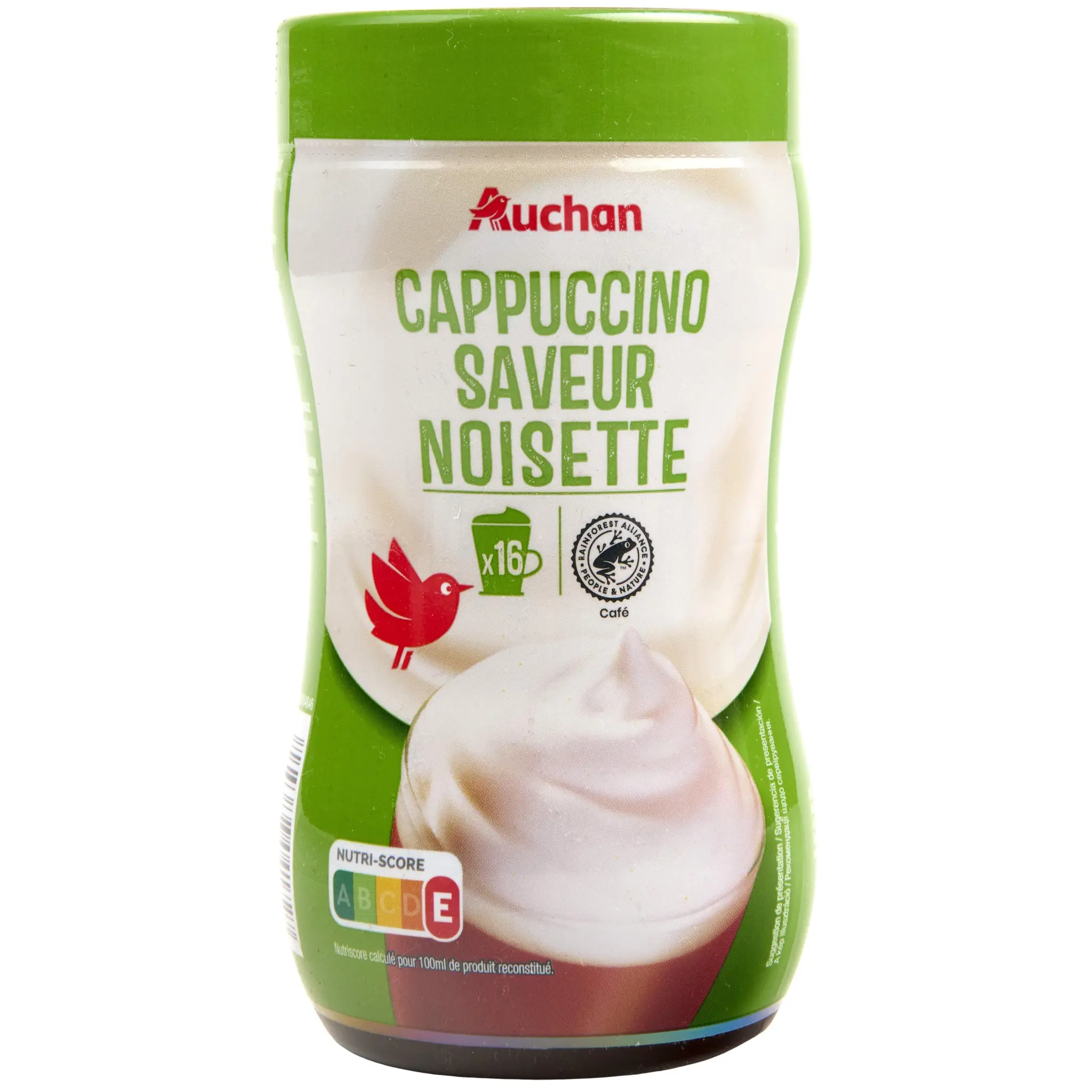 AUCHAN Café soluble Cappuccino saveur noisette
