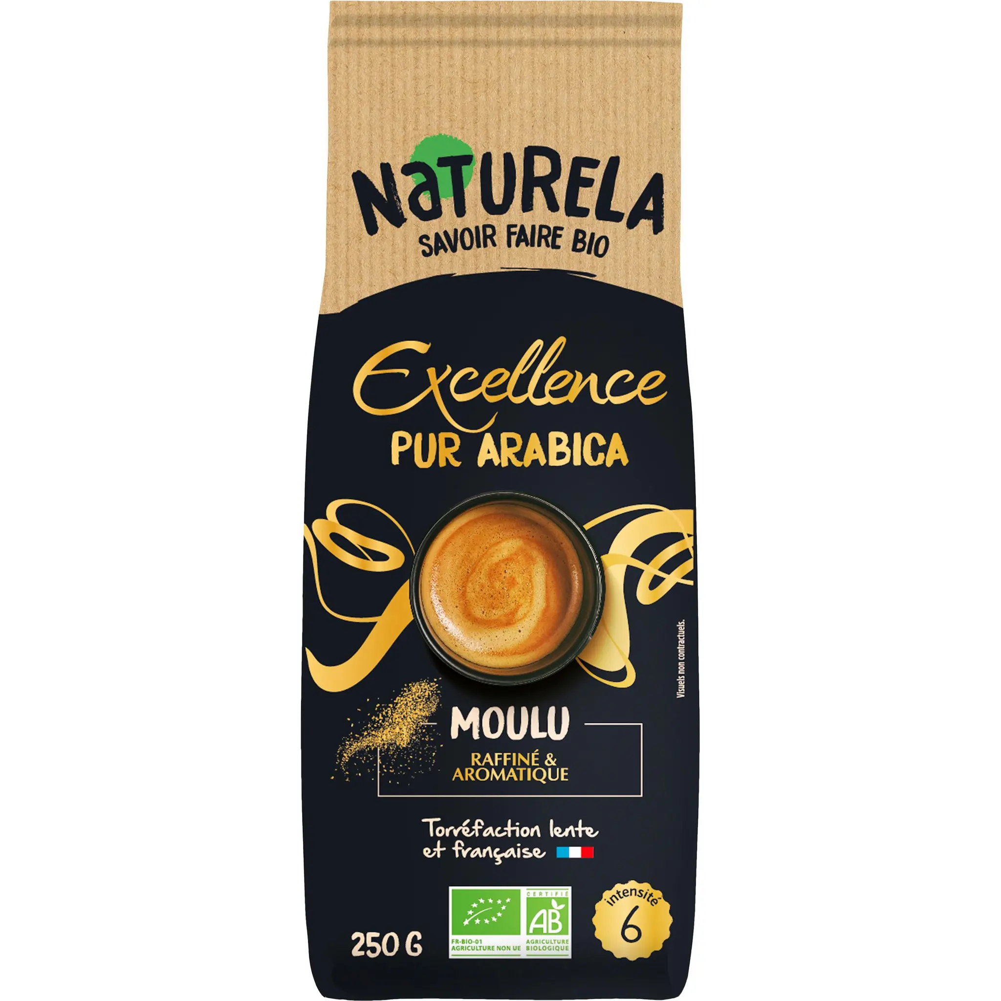 NATURELA Excellence Café moulu pur arabica Intensité 6 bio