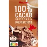 AUCHAN Chocolat en poudre 100% pur cacao non sucré