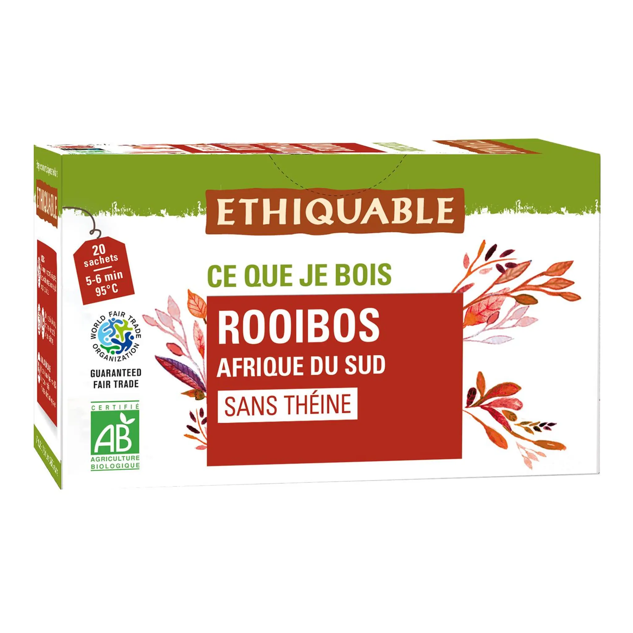 ETHIQUABLE Infusion bio sans théine The Rooibos Afrique du sud