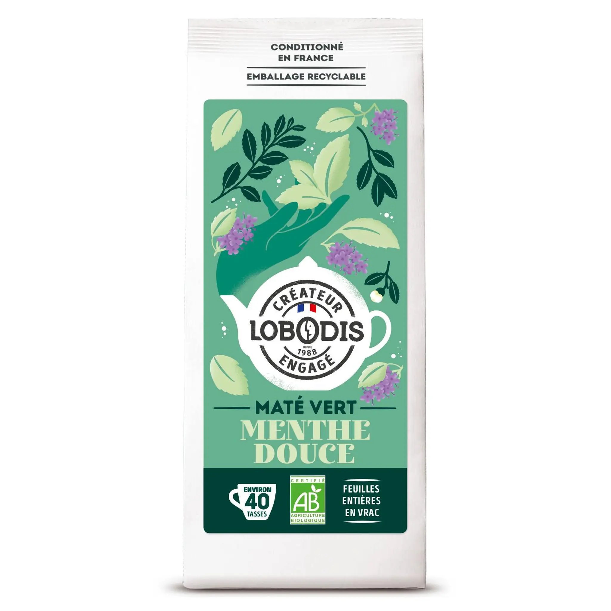 LOBODIS Infusion au maté vert à la menthe douce bio