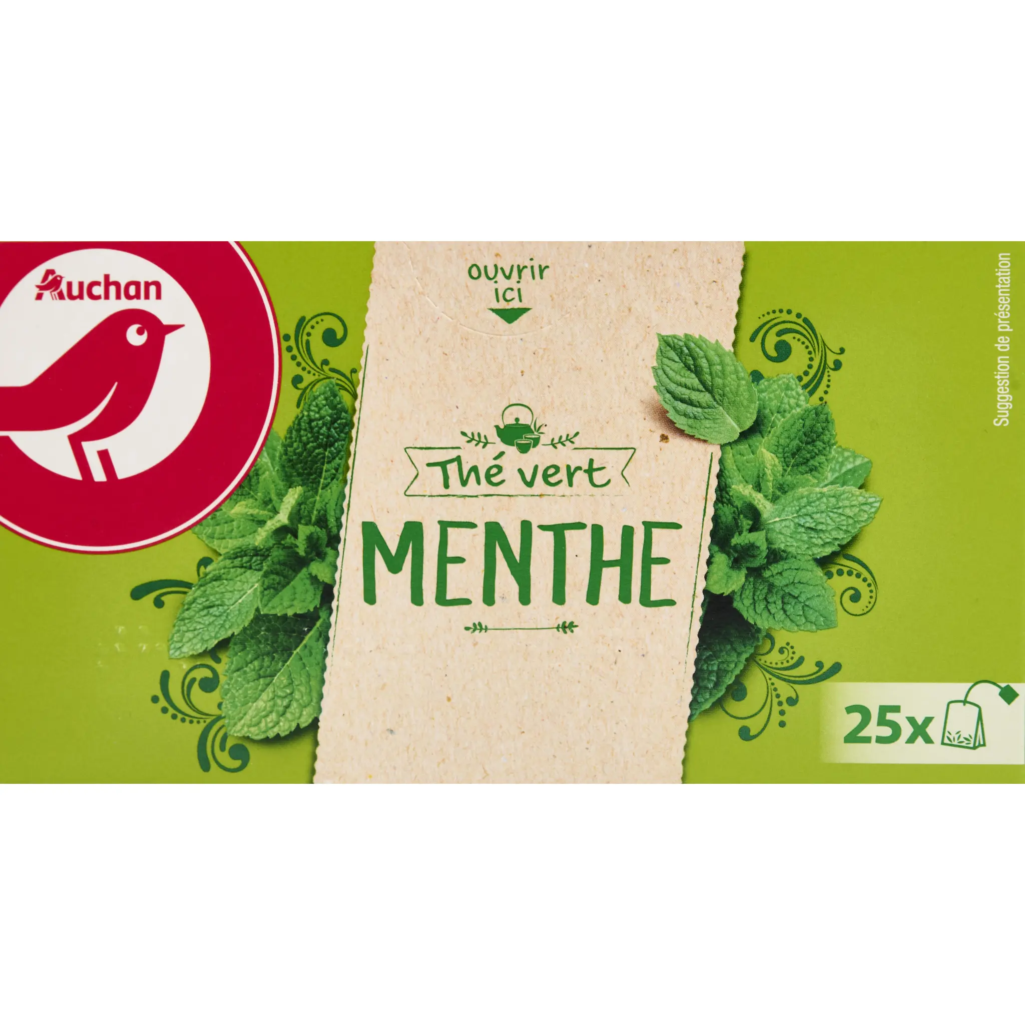 AUCHAN Thé vert à la menthe
