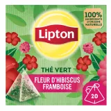 LIPTON Thé vert à la fleur d'hibiscus et framboise