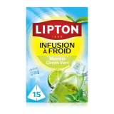 LIPTON Boisson infuse à froid citron vert menthe