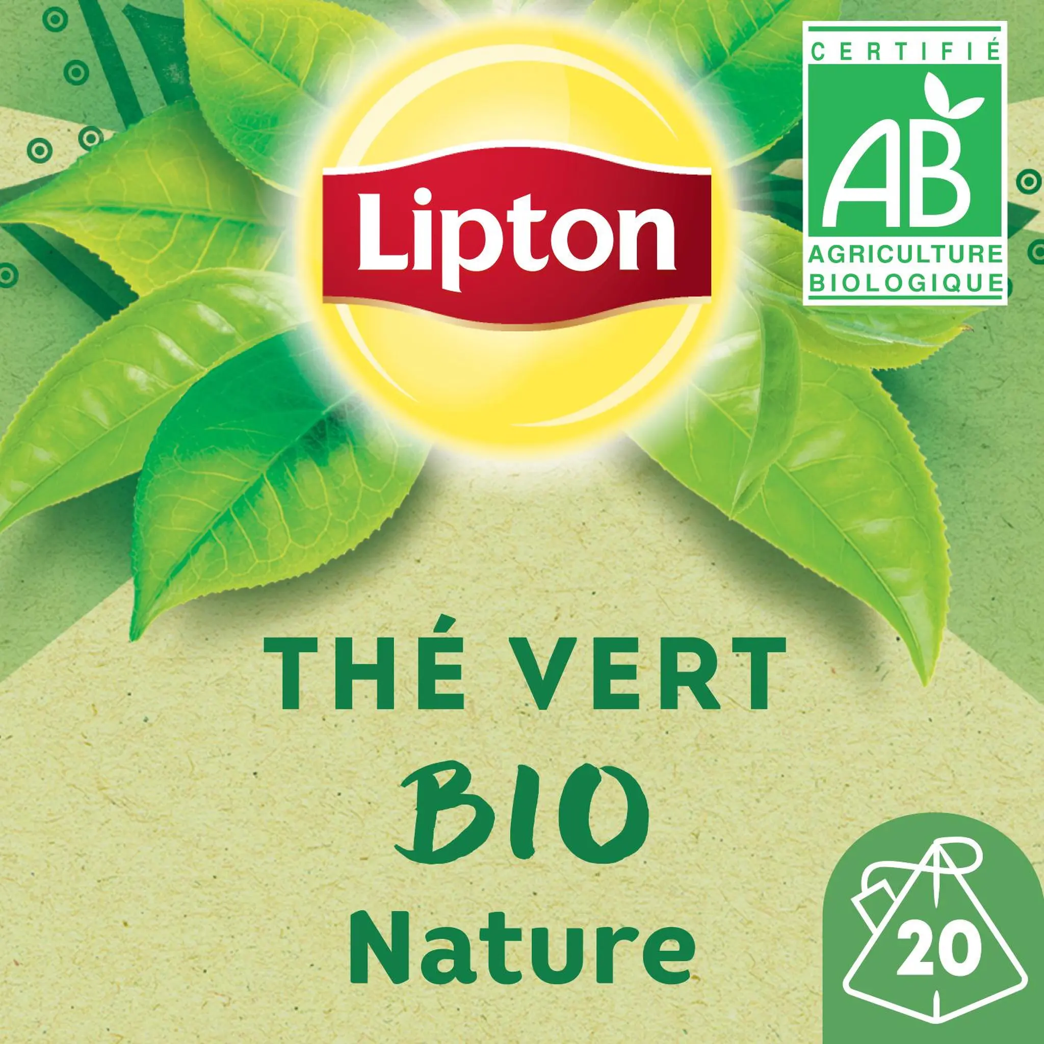 LIPTON Thé vert bio nature