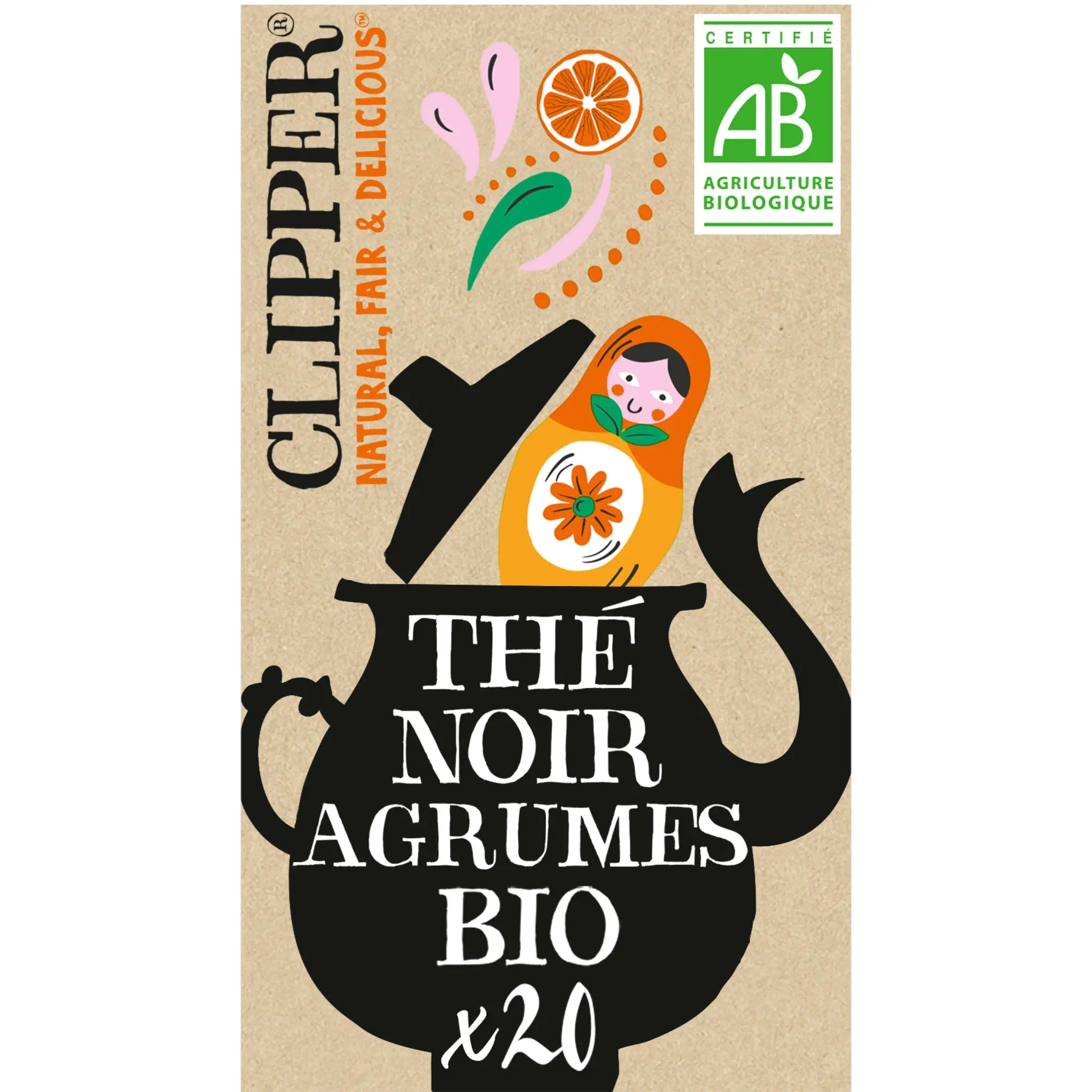 CLIPPER Thé noir aux agrumes bio