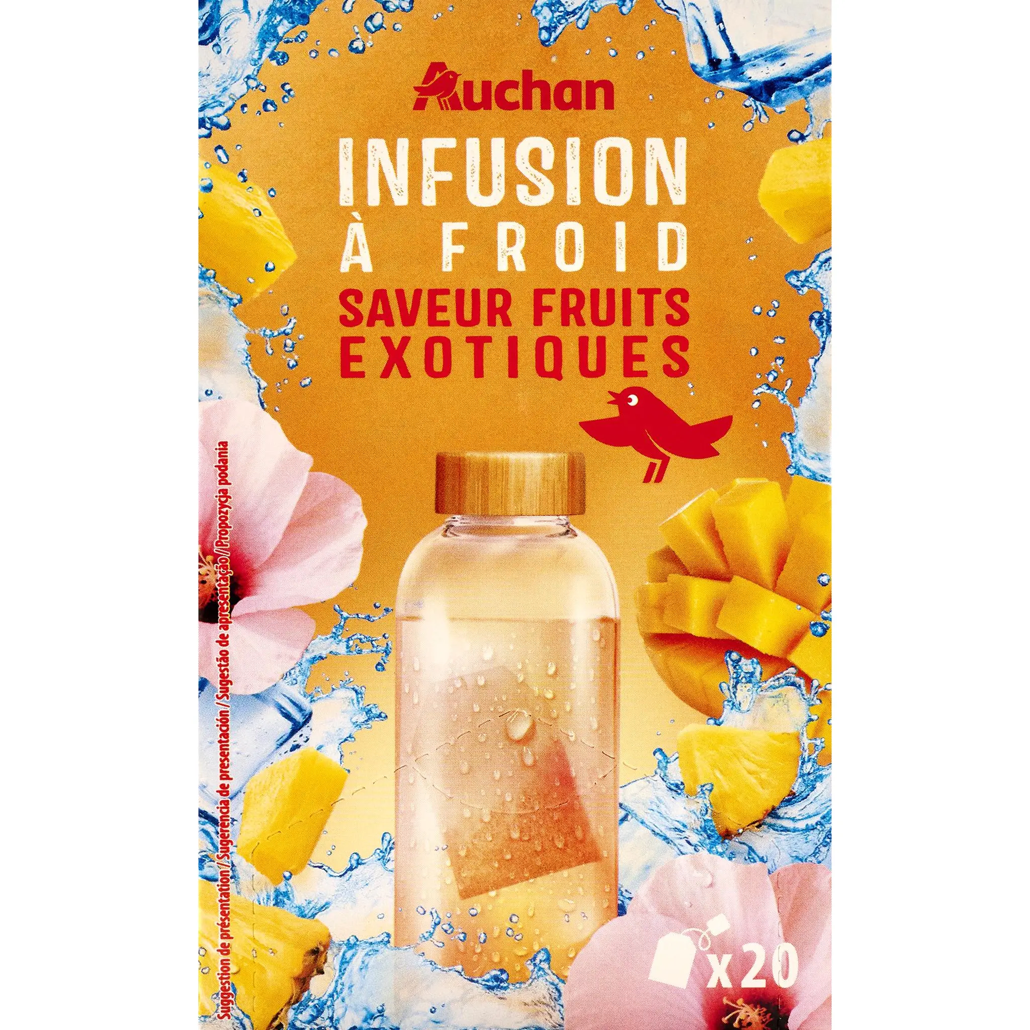 AUCHAN Infusion à froid saveur fruits exotiques