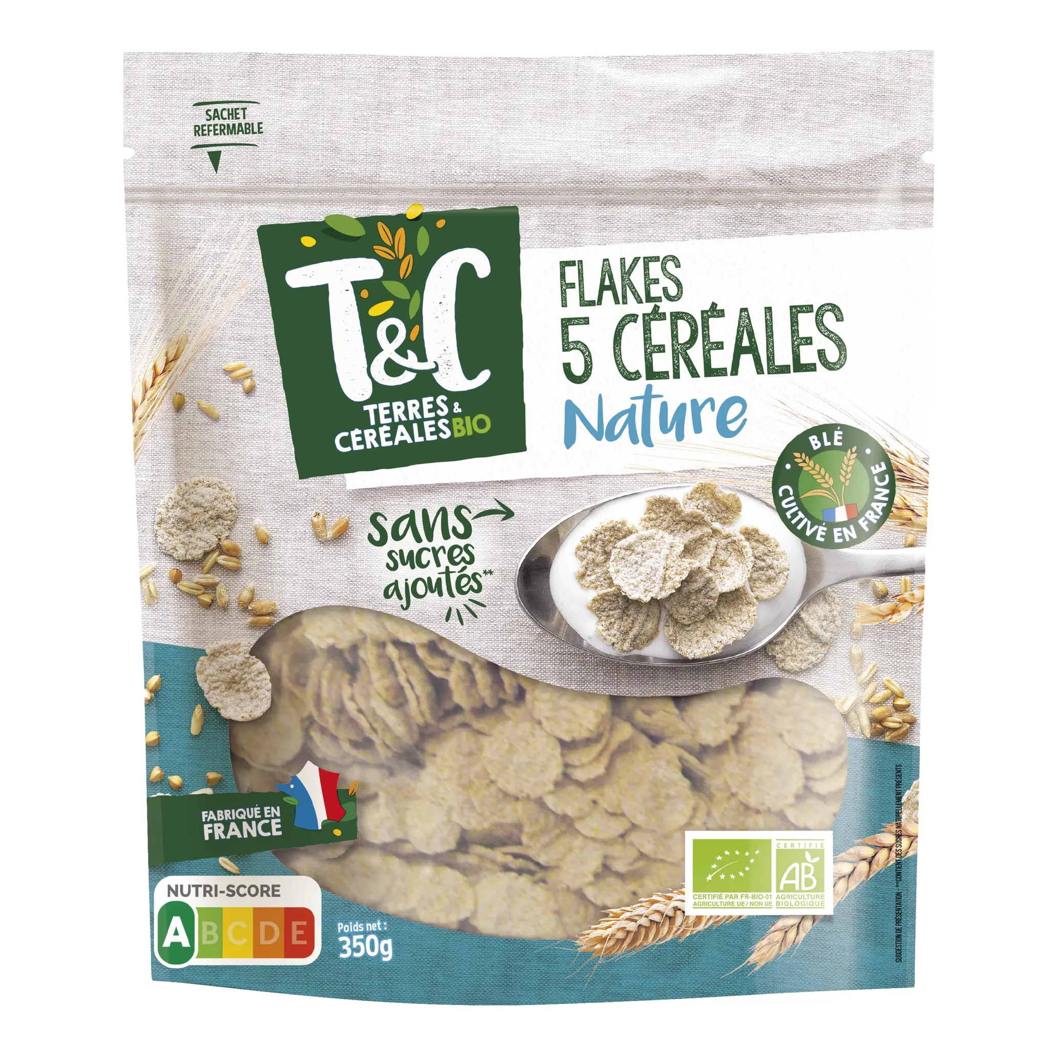 TERRES ET CEREALES Corn flakes 5 céréales nature bio