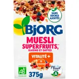 BJORG Muesli de céréales bio Superfruits sans sucres ajoutés