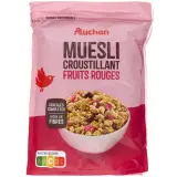 AUCHAN Muesli croustillant fruits rouges