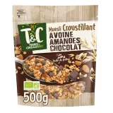 TERRES ET CEREALES Muesli croustillant à l'avoine amandes et chocolat bio