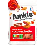 FUNKIE Céréales bio fourrées au cacao et à la noisette