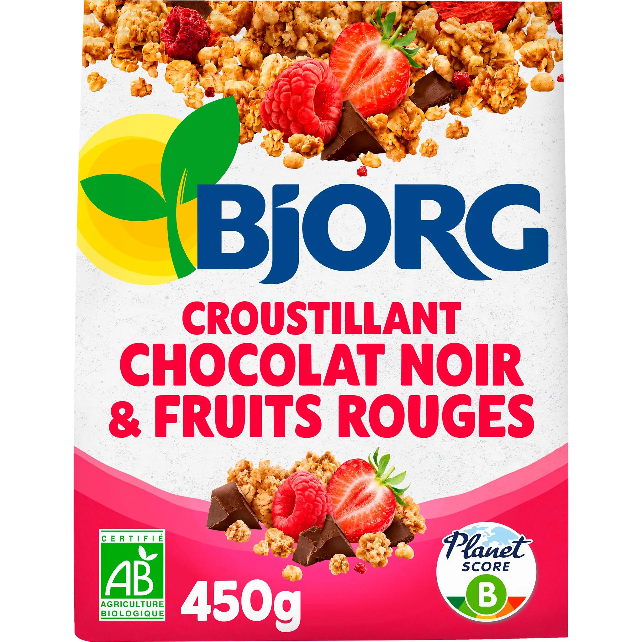 BJORG Céréales croustillantes bio au chocolat noir et fruits rouges