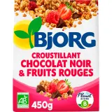 BJORG Céréales croustillantes bio au chocolat noir et fruits rouges