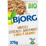 BJORG Muesli aux céréales anciennes 3 noix & graines bio