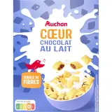 AUCHAN Céréales cœur au chocolat au lait