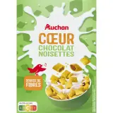 AUCHAN Céréales cœur de chocolat noisettes