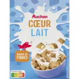 AUCHAN Céréales cœur fourrées au lait