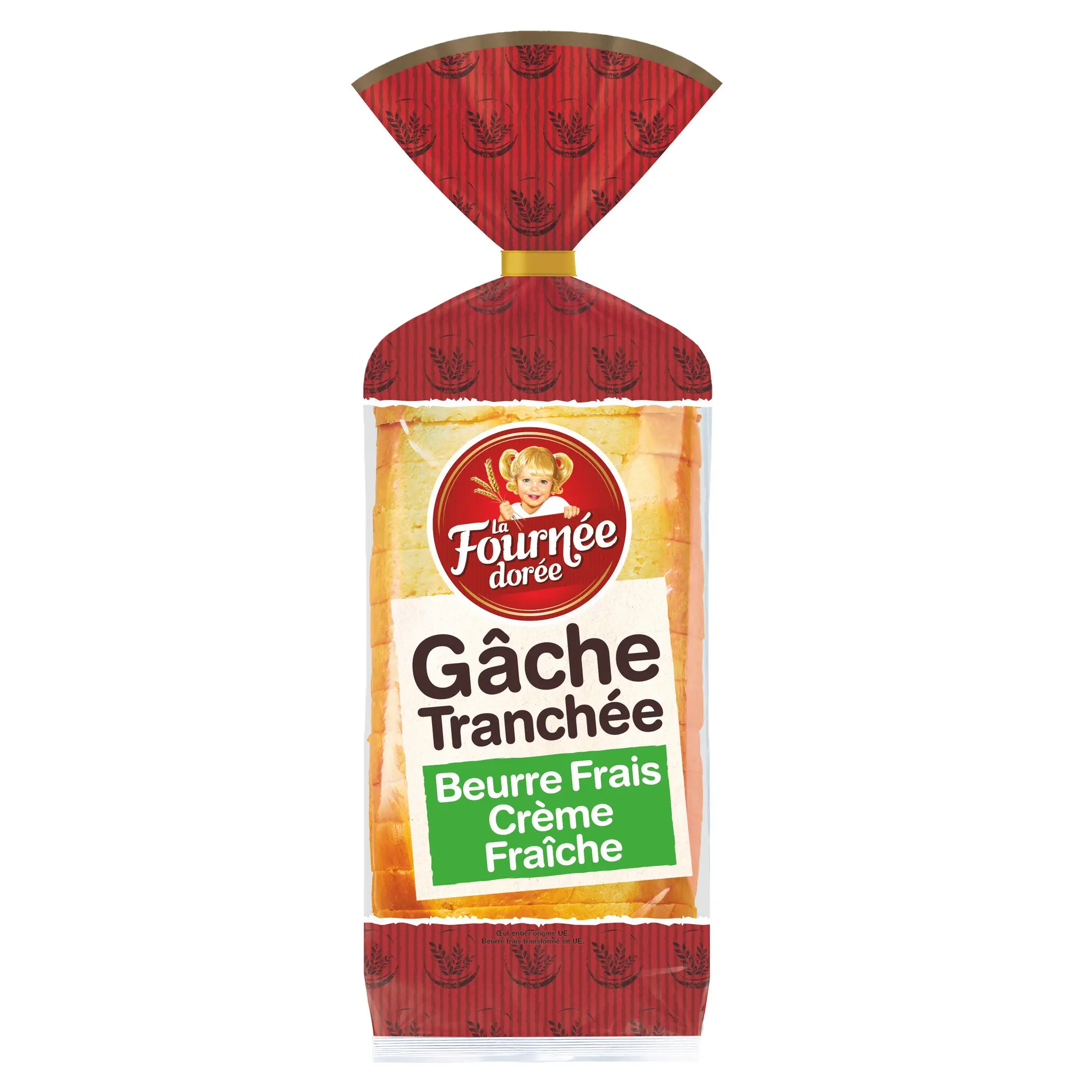 FOURNEE DOREE Gâche tranchée au beurre frais et à la crème fraîche