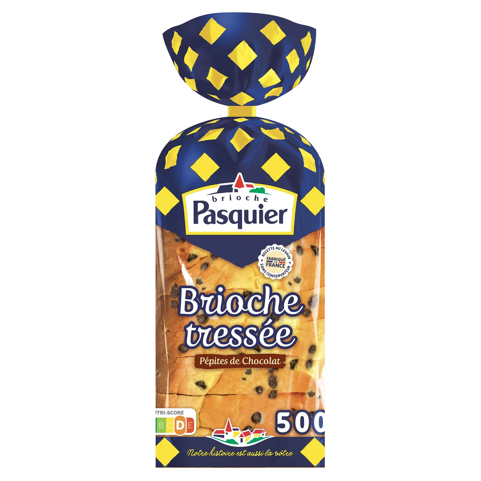 PASQUIER Brioche tressée tranchée aux pépites de chocolat