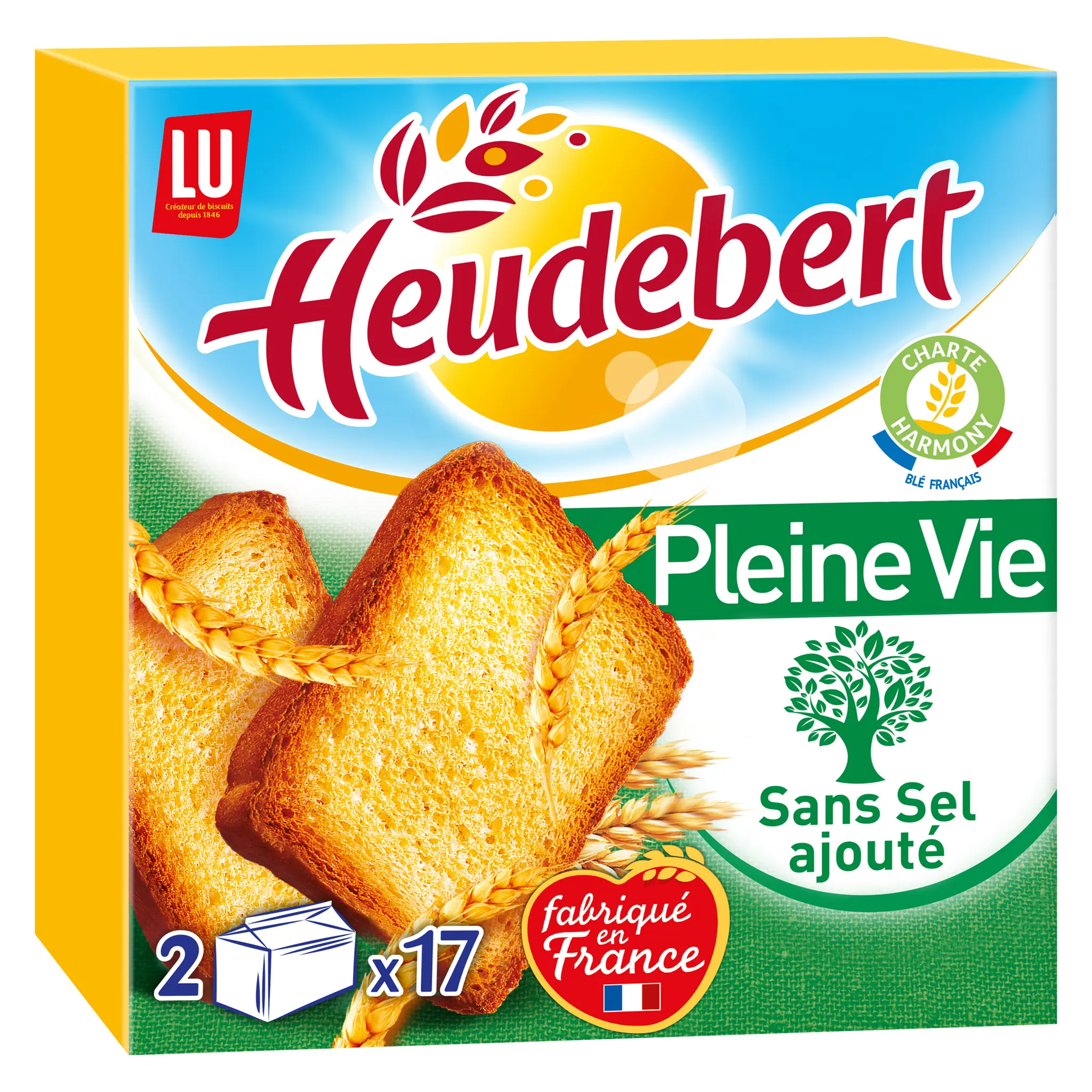HEUDEBERT Biscottes pleine vie, sans sel ajouté