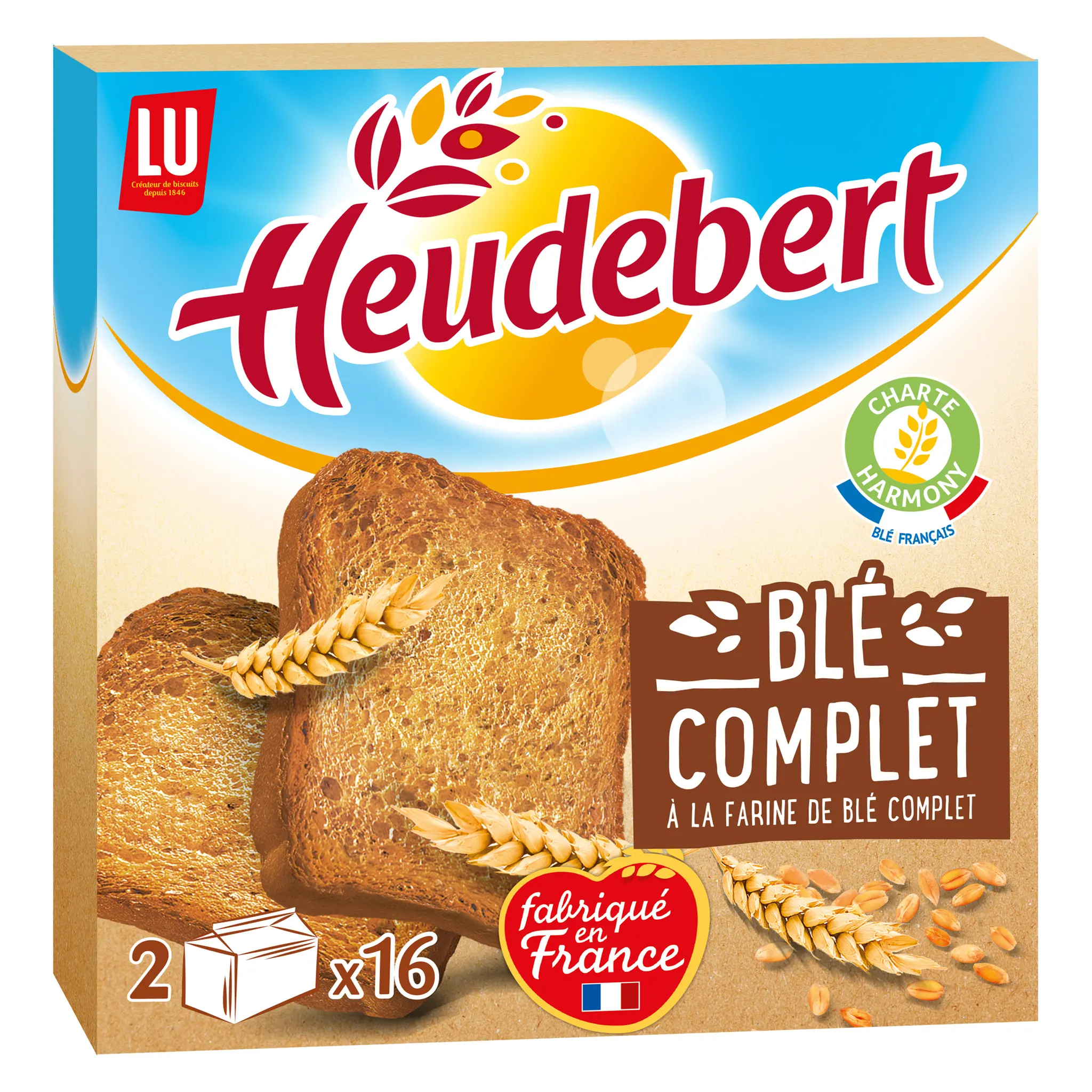 HEUDEBERT Biscottes au blé complet