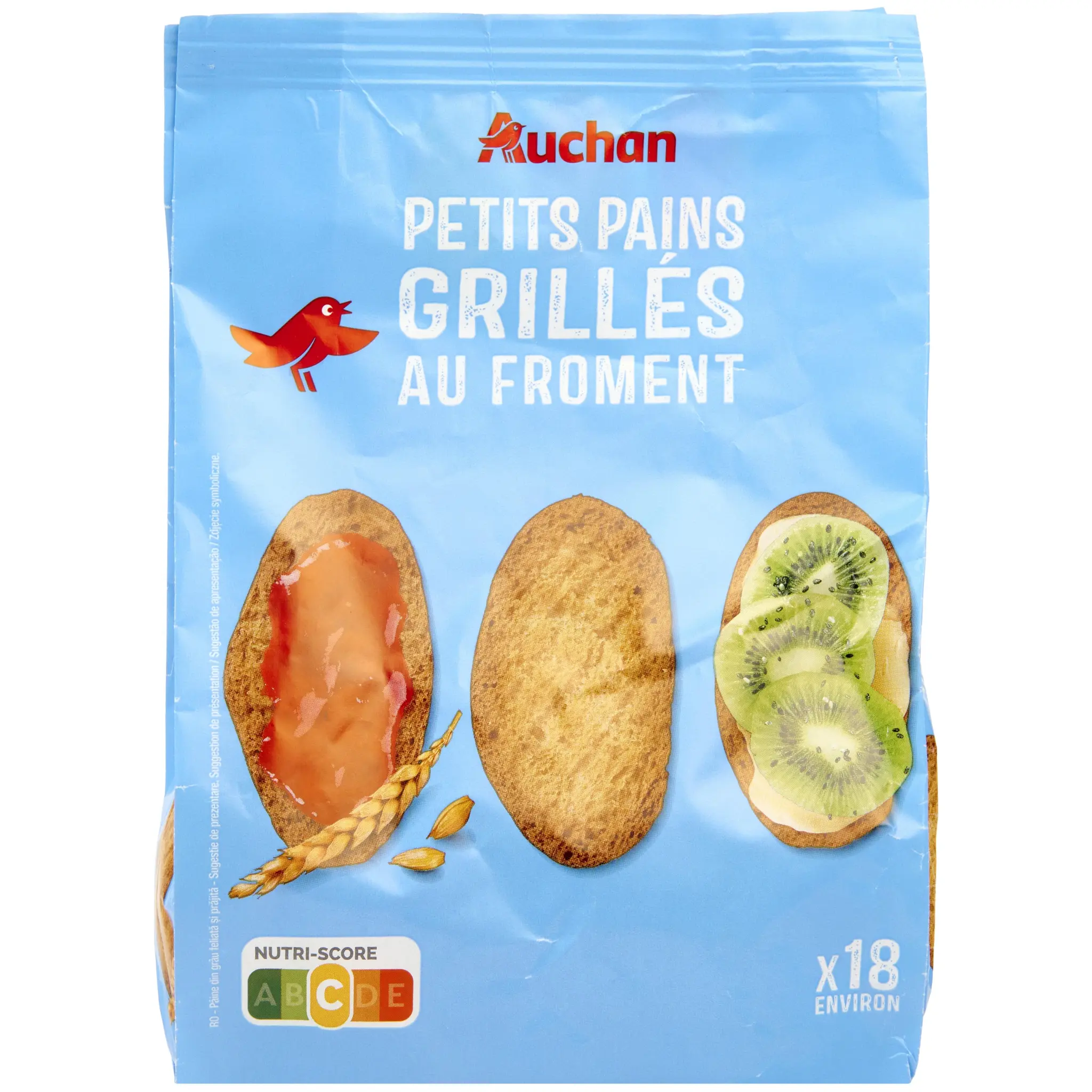 AUCHAN Petits pains grillés au froment sans huile de palme