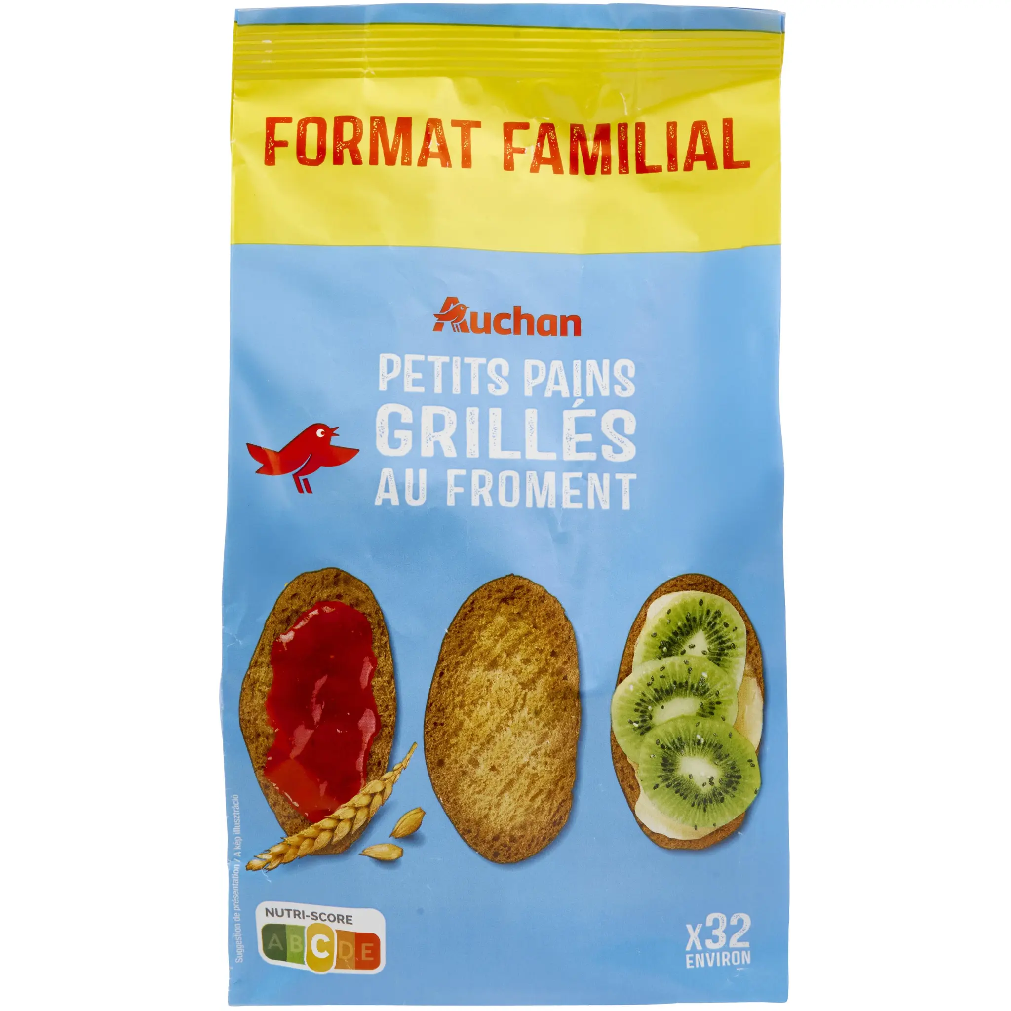 AUCHAN Petits pains grillés au froment sans huile de palme