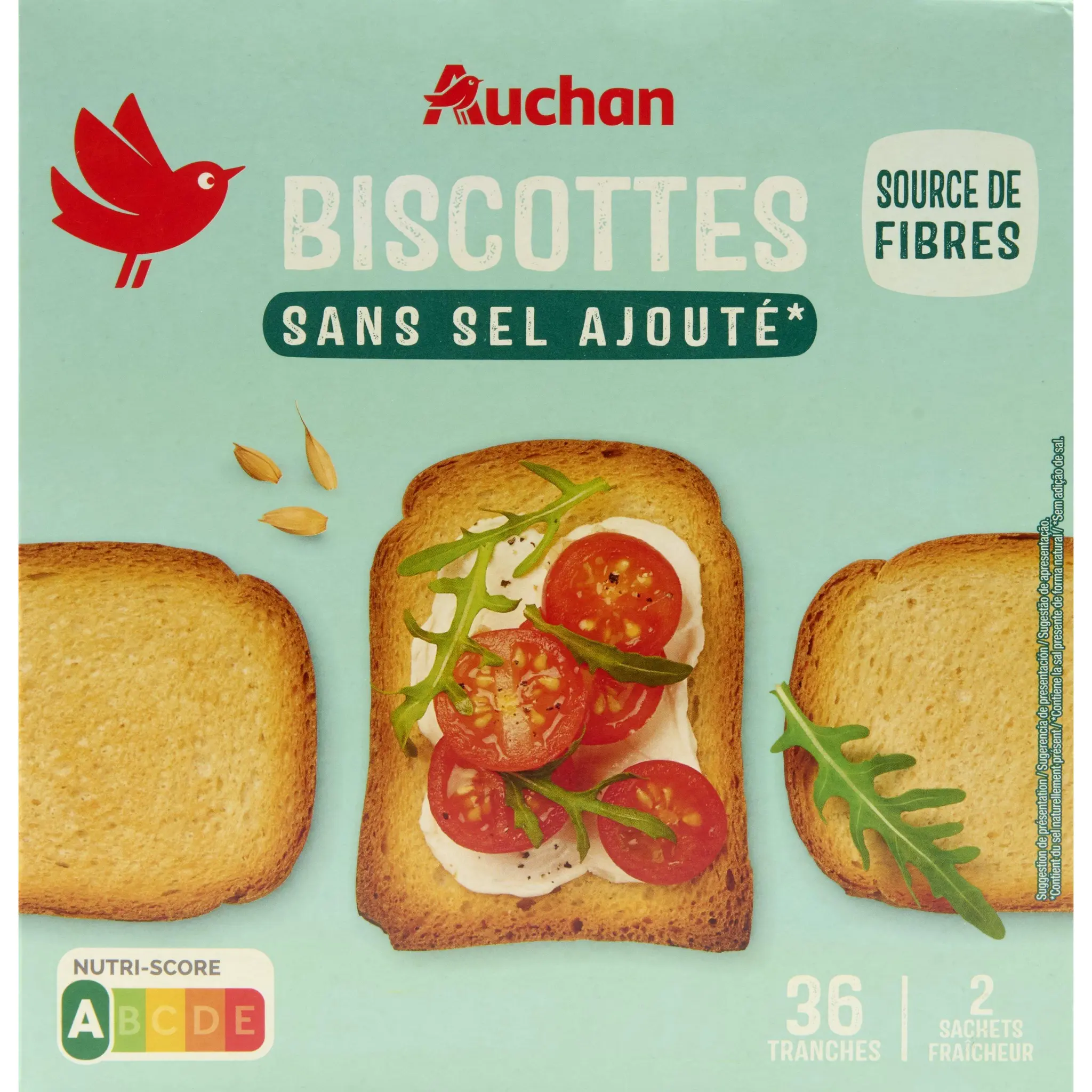 AUCHAN Biscottes sans sel ajoutés
