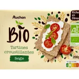 AUCHAN BIO Tartines croustillantes au seigle