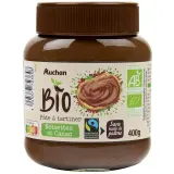 AUCHAN BIO Pâte à tartiner au cacao et noisettes