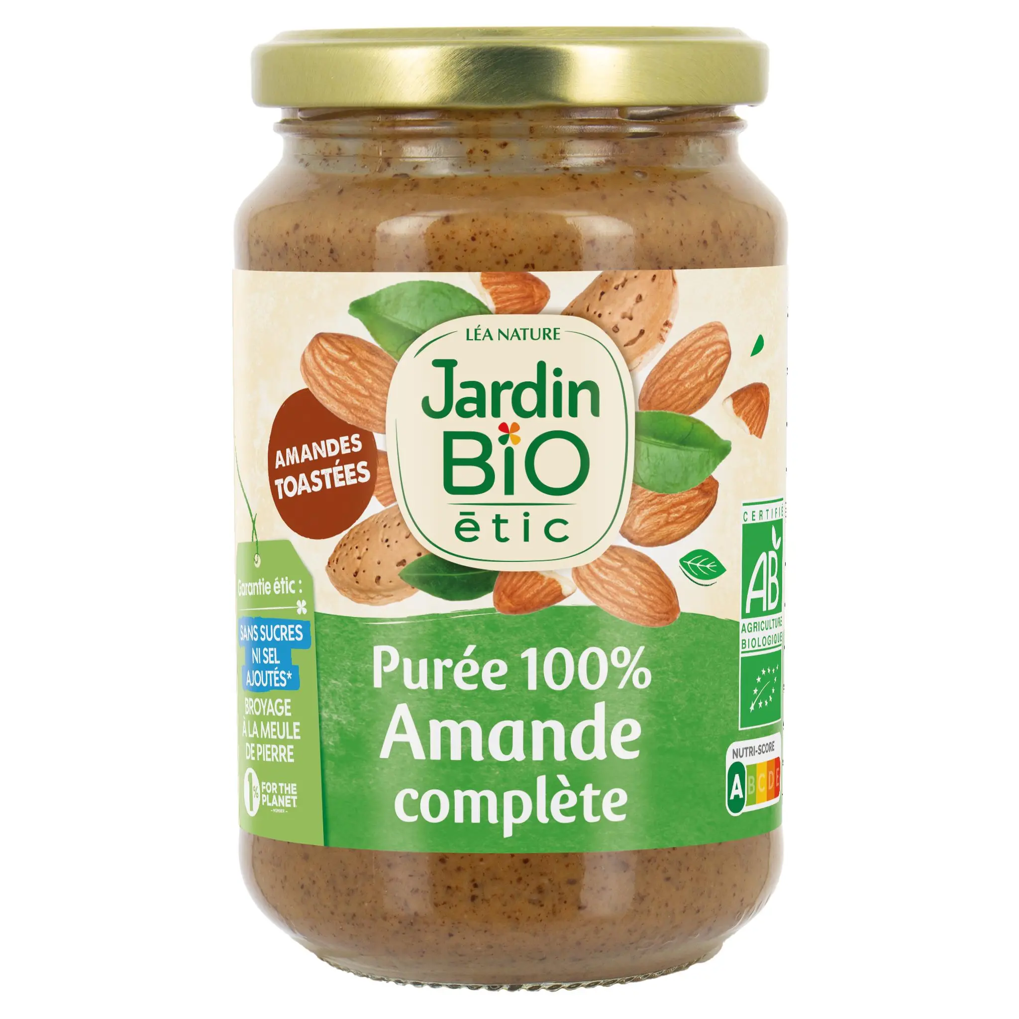 JARDIN BIO Purée 100% d'amande complète sans sucres ajoutés bio