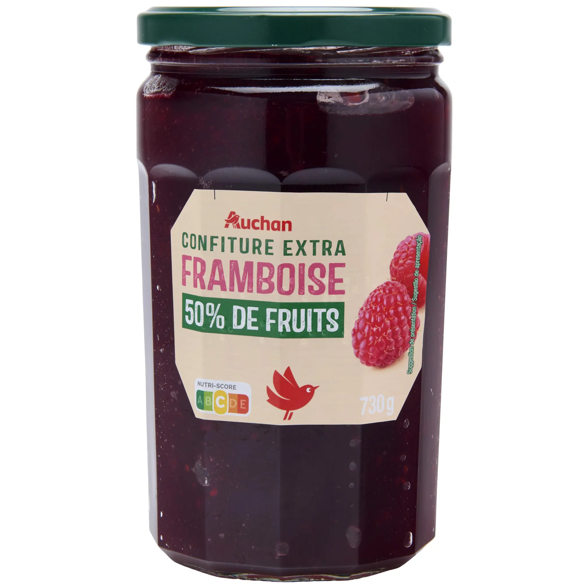 AUCHAN Confiture extra de framboises 50% de fruits