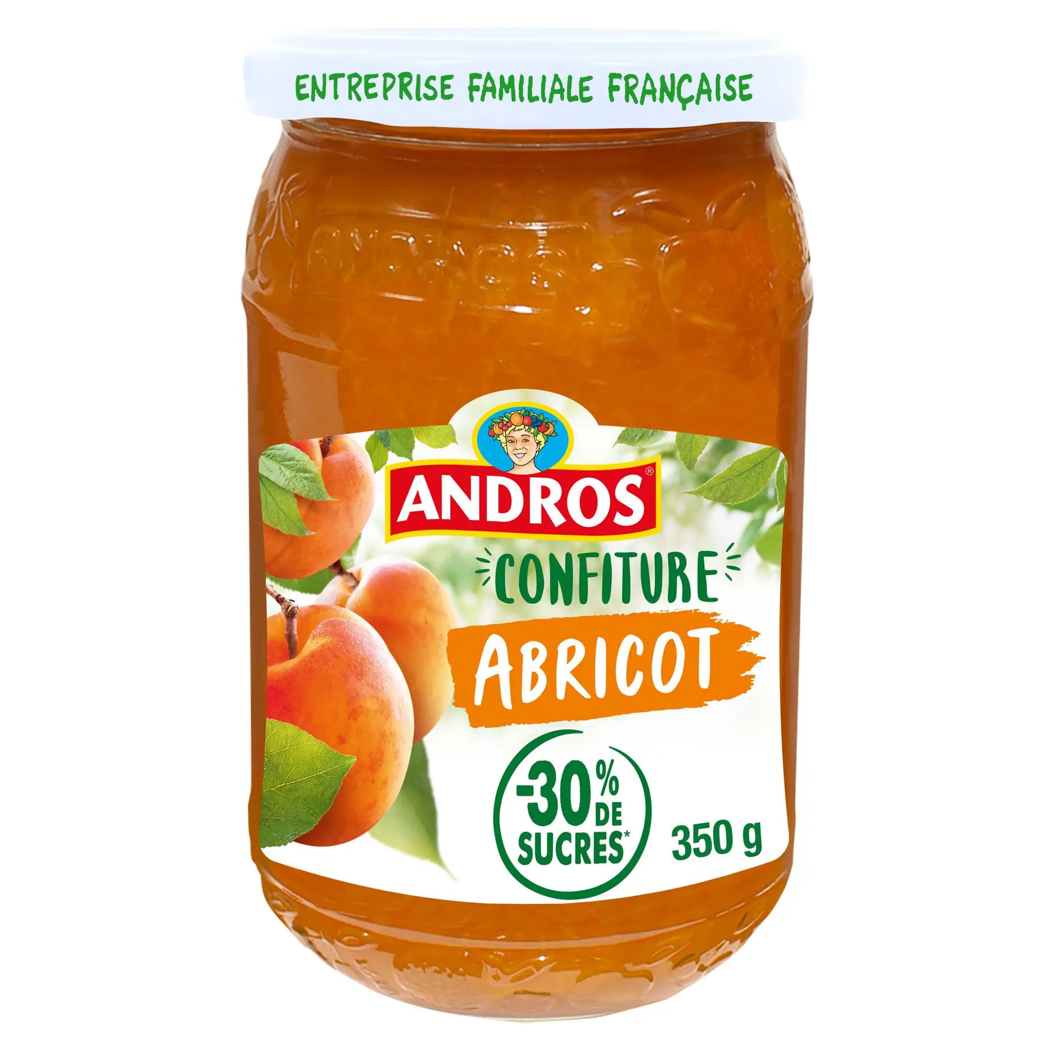 ANDROS Confiture d'abricots allégée en sucres