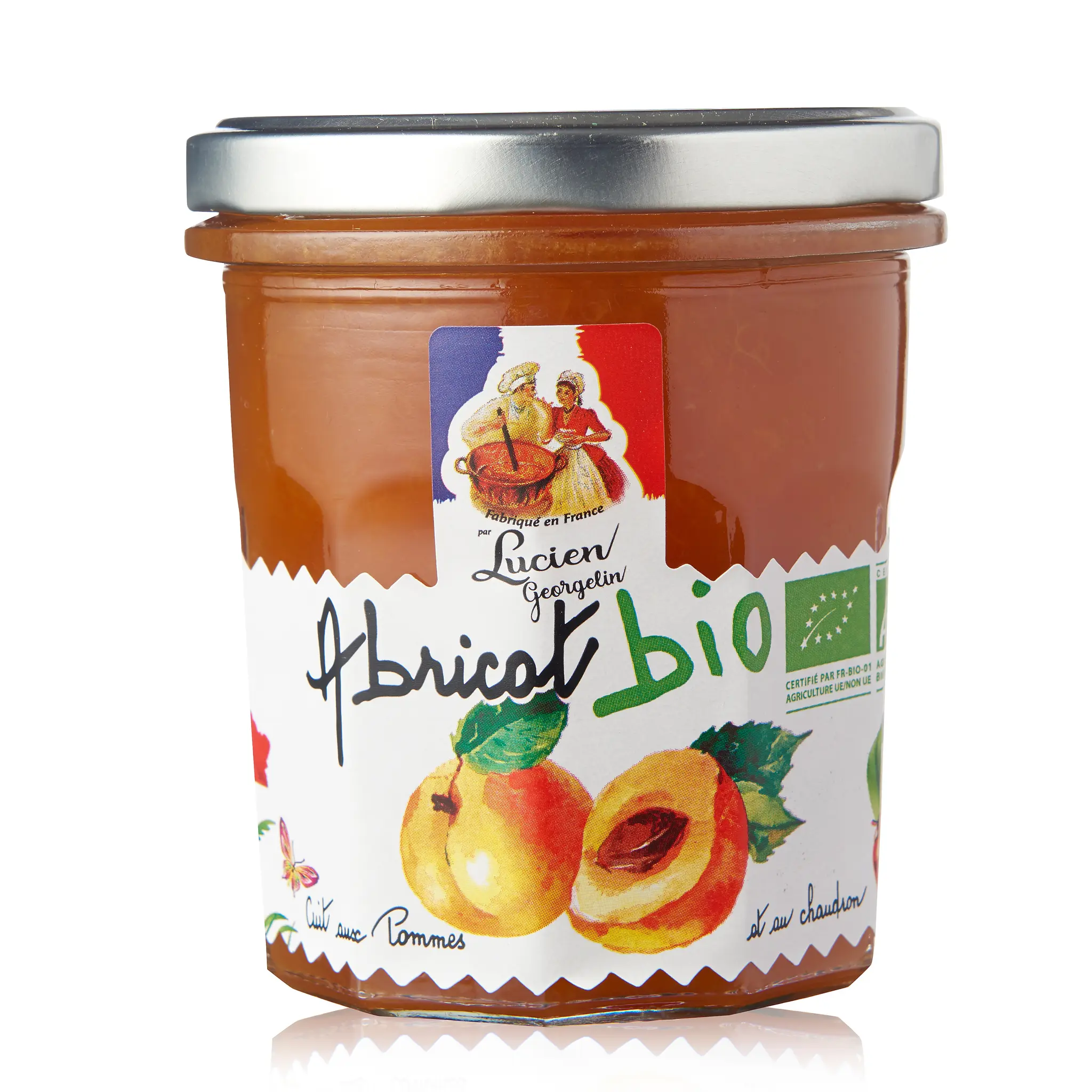 LUCIEN GEORGELIN Confiture d'abricot bio cuite aux pommes et au chaudron