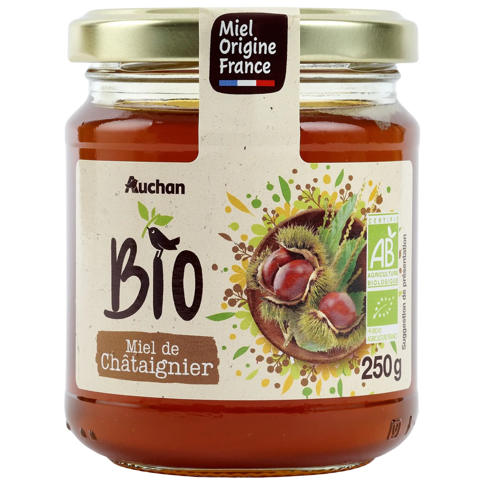 AUCHAN BIO CULTIVONS LE BON Miel liquide de châtaignier