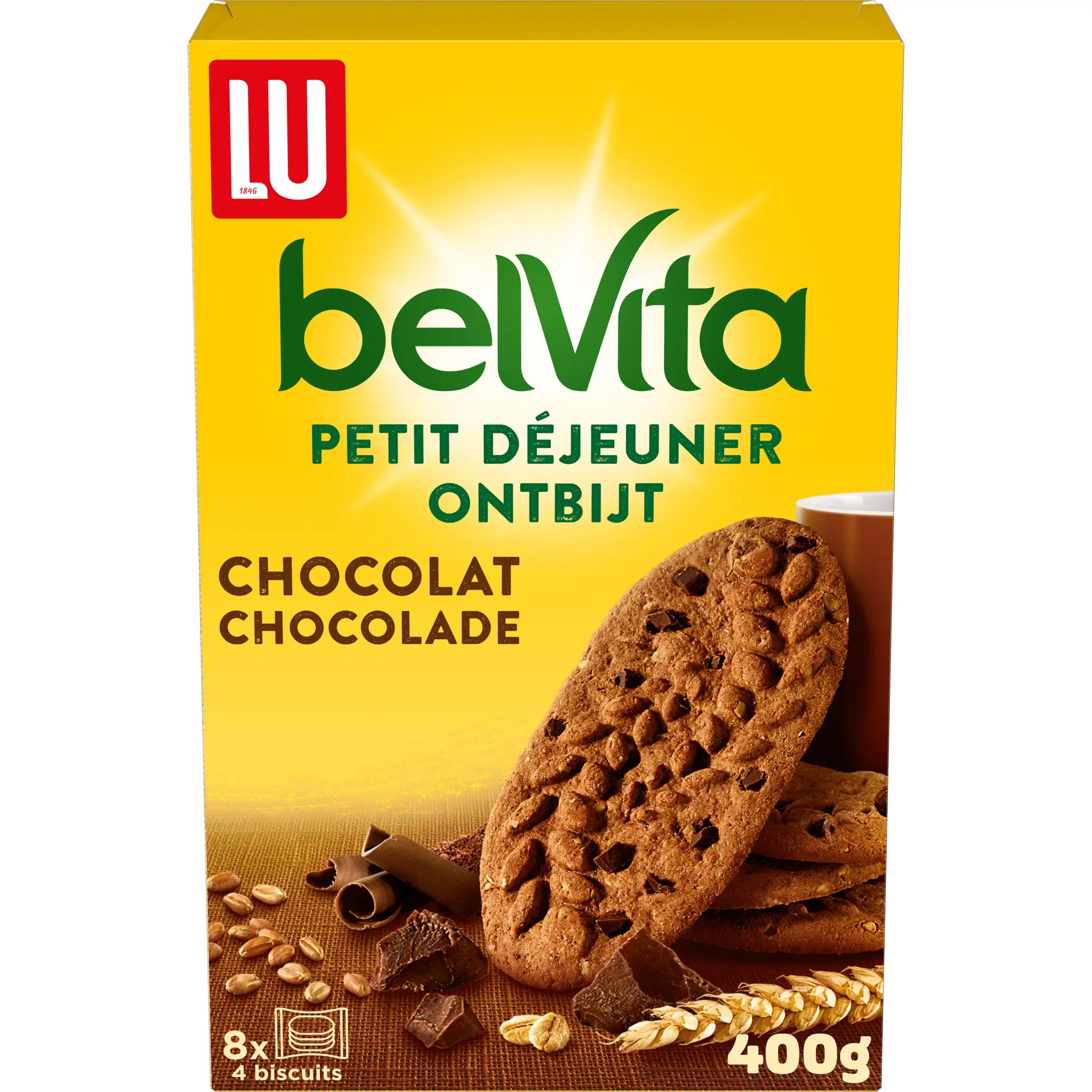 BELVITA Biscuits petit-déjeuner céréales au chocolat sachets fraîcheur