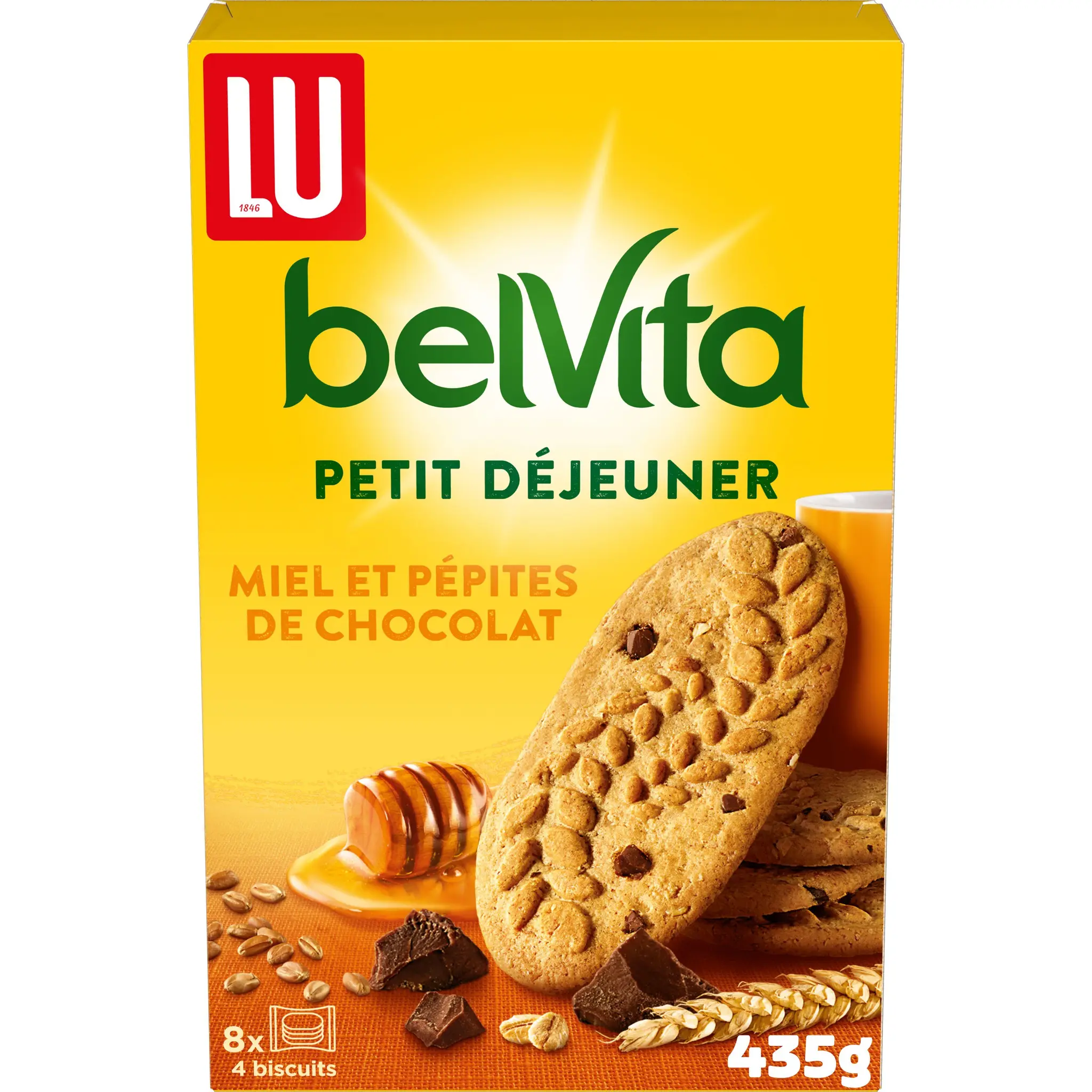 BELVITA Biscuits petit-déjeuner au miel et pépites de chocolat