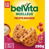 BELVITA Biscuits petit-déjeuner moelleux aux fruits rouges sachets individuels