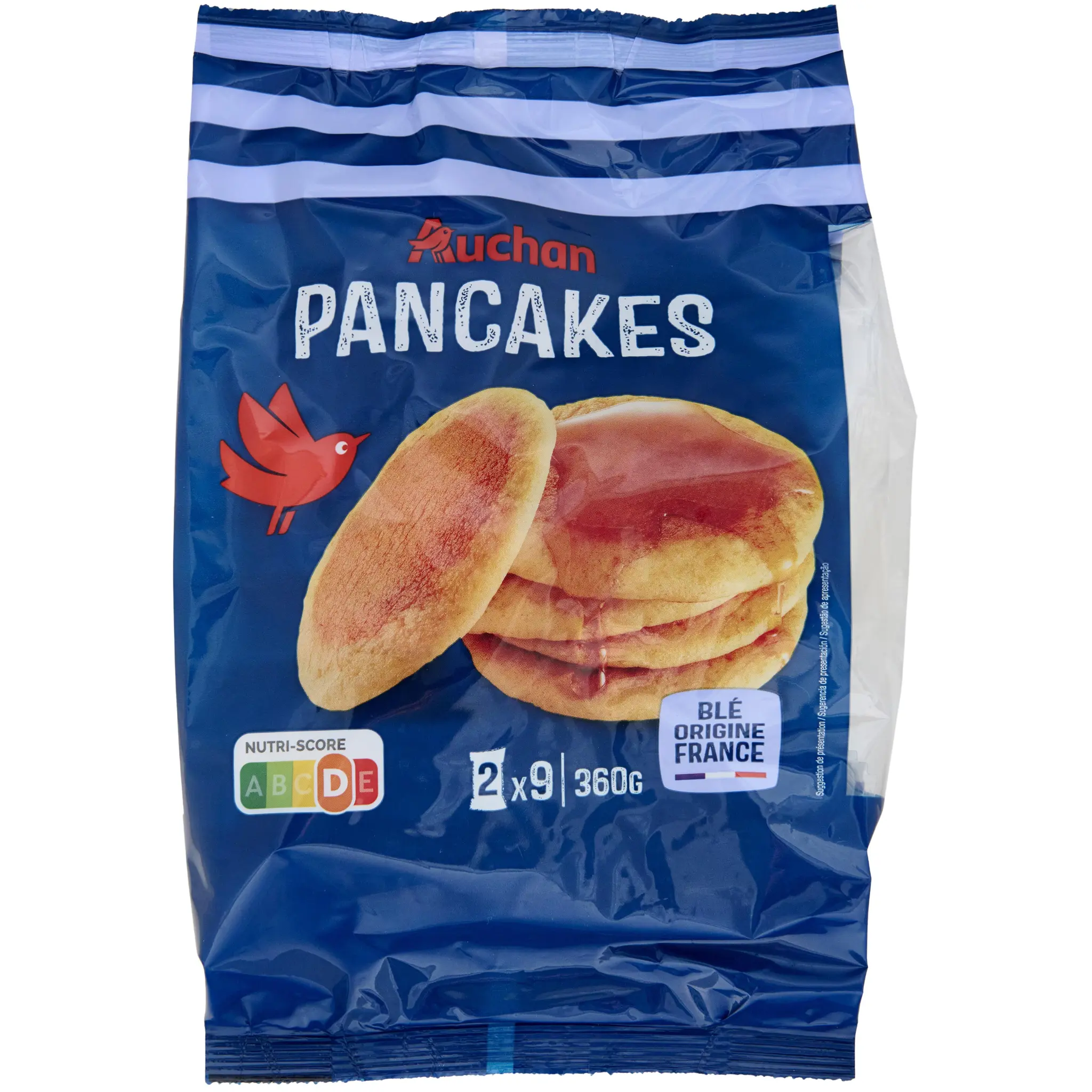 AUCHAN Pancakes natures emballages fraîcheur
