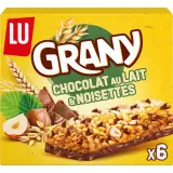 GRANY Barres de céréales chocolat au lait et noisettes