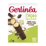 GERLINEA Barres de protéine saveur chocolat noir et blanc sachets individuels