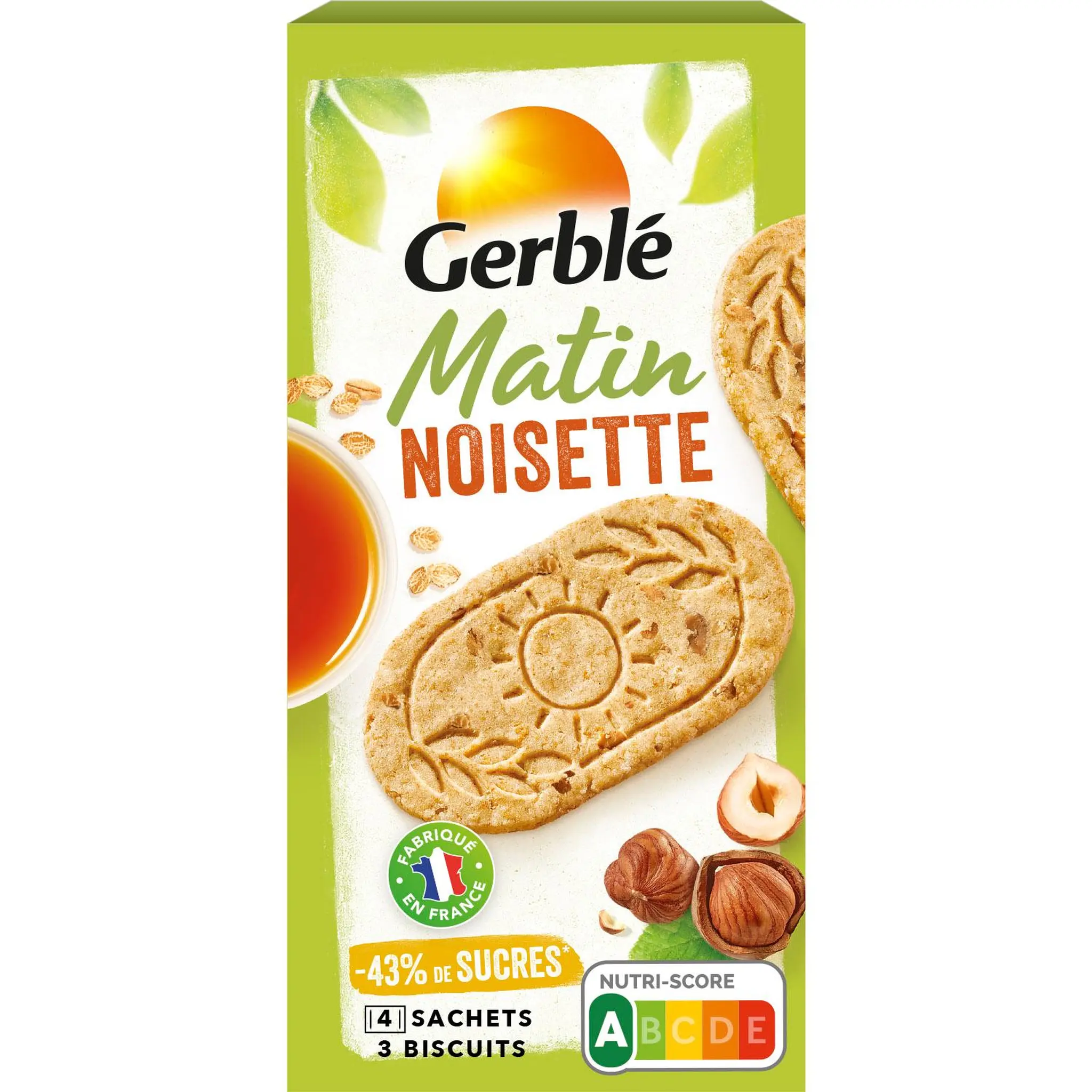 GERBLE Biscuits petit déjeuner matin à la noisette