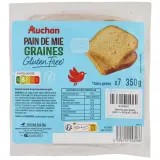 AUCHAN Pain de mie aux graines sans gluten