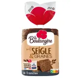 LA BOULANGERE Pain de mie farine de seigle et graines avec croûte